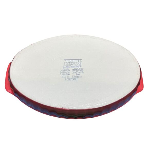 Cerutil Stoneware Gres Culinaire Casserole Dish Red Oval Baking Portugal 7x11.5" - Picture 7 of 9
